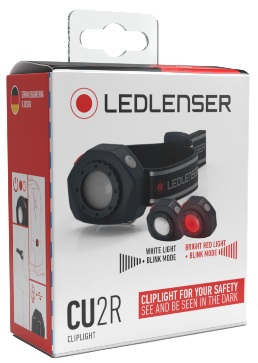 LEDLENSER TORCIA CU2R CON CLIP E FASCIA RIFLETTENTE